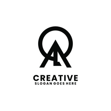 Initials Monogram Letter AOL OAL Circular logo design 