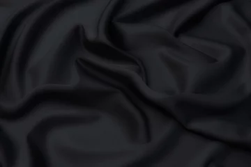 Fototapeten Close-up texture of natural gray fabric or cloth in gray color. Fabric texture of natural cotton or linen textile material. Gray canvas background. © KAL'VAN