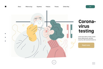 Medical tests web page template - testing for COVID-19