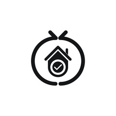 Icon vector graphic of approve home symbol