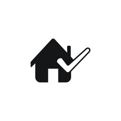 Obraz premium Icon vector graphic of approve home symbol