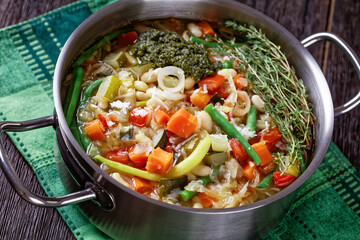 Soupe au Pistou, french vegetable bean soup