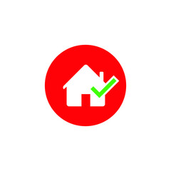 Icon vector graphic of approve home symbol