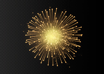 isolated vector fireworks on transparent background.Vector illustration