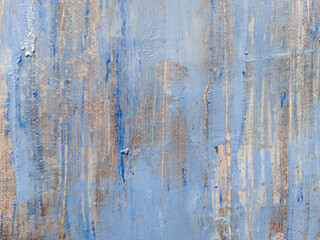 Abstract art background. Acrylic on linen. Blue and gray colors. Soft brushstrokes of paint.