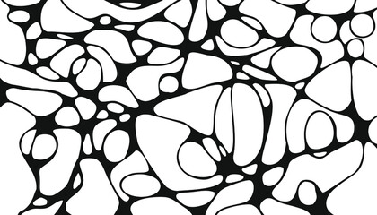 Abstract background with black curve tangled line. Doodle background. Neurographic lines vector illustration. Neuroart pattern . Vector mosaic background with wavy stripes on white background.