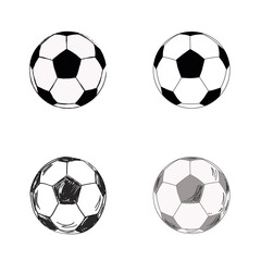 Soccer ball. Set of vector illustrations.