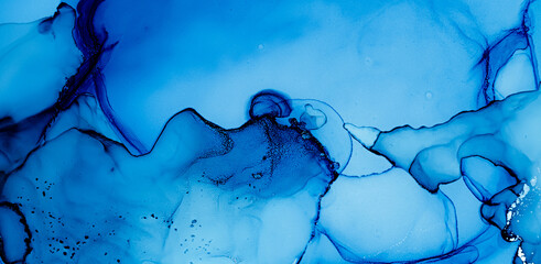 Ink Colours Mix. Fluid Flow Wallpaper. Indigo