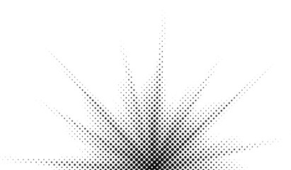 Burst Halftone light effect. glowing light burst. abstract grunge halftone dots background.