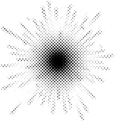 Burst Halftone light effect. glowing light burst. abstract grunge halftone dots background.