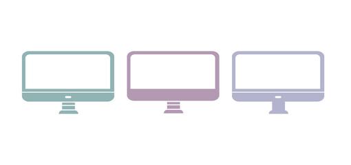 computer icon on a white background, vector illustration