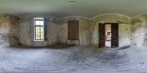 abandoned empty concrete room or unfinished building. full seamless spherical hdri panorama 360...