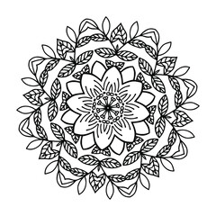 Mandala flower. Vintage decorative elements. Oriental drawing. Vector illustration for coloring book, tattoo, logo
