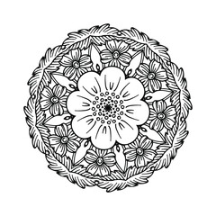 Mandala flower. Vintage decorative elements. Oriental drawing. Vector illustration for coloring book, tattoo, logo