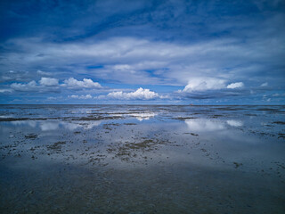 water reflection blue sky