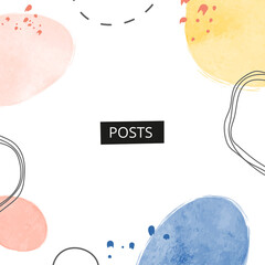 Minimalist watercolor mid century poster.