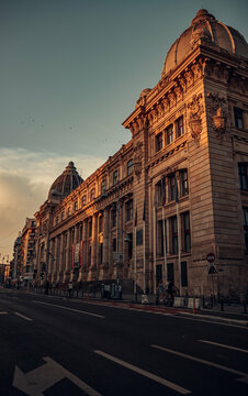 Historical National Museum Of Romanian History Under The Blue Sky In Bucharest, Romania