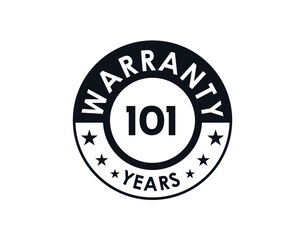101 years warranty logo isolated on white background