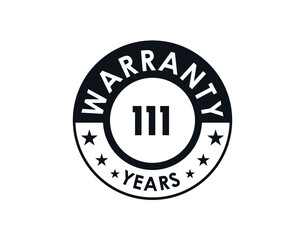 111 years warranty logo isolated on white background