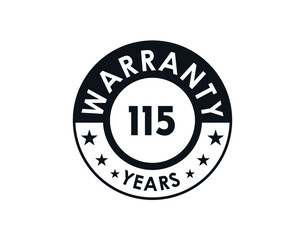 115 years warranty logo isolated on white background
