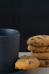chocolate chip cookies on table