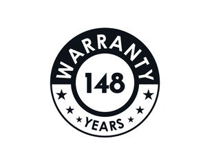 148 years warranty logo isolated on white background