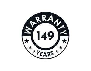 149 years warranty logo isolated on white background