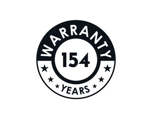 154 years warranty logo isolated on white background