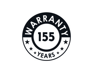 155 years warranty logo isolated on white background