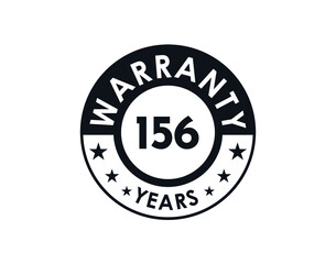 156 years warranty logo isolated on white background