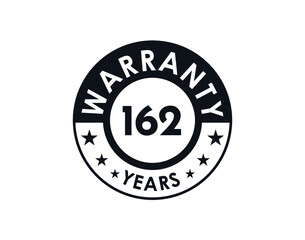 162 years warranty logo isolated on white background