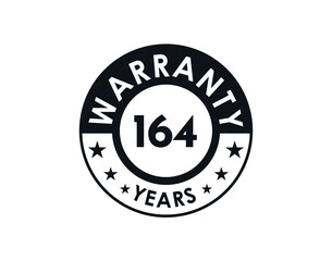 164 years warranty logo isolated on white background