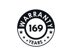 169 years warranty logo isolated on white background