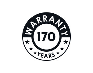 170 years warranty logo isolated on white background