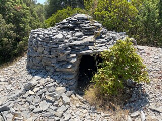 Old and authentic shepherd shelter made of rocks - Solta island, Croatia