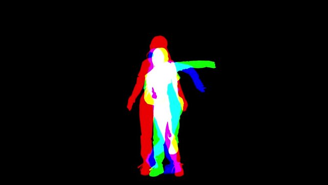 ダンスする女性ダンサーのシルエット
