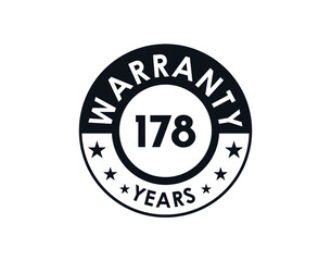 178 years warranty logo isolated on white background