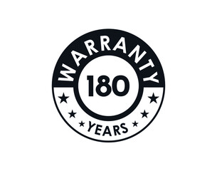 180 years warranty logo isolated on white background