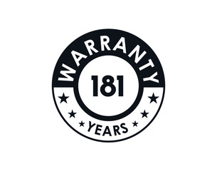 181 years warranty logo isolated on white background