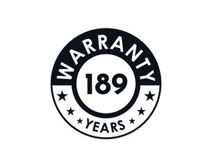 189 years warranty logo isolated on white background