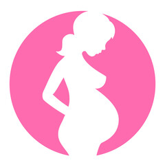 Pregnant woman silhouette vector logo
