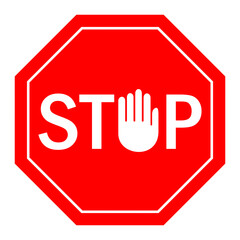 Stop hand sign