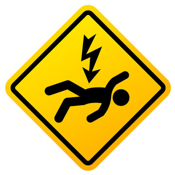 High voltage danger, electric shock sign