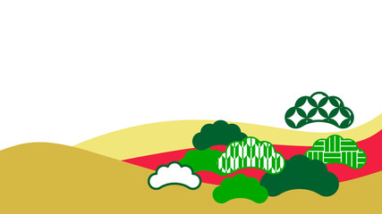 松の年賀状素材イラスト