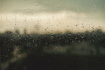 Rain drops on window