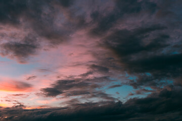 Fototapeta na wymiar Dramatic twilight sky and cloud sunset background