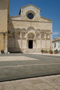 The  ancient medieval Cathedral of Santa Maria della Purificazione at the main square of Termoli , Molise , Italy