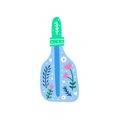 Scandinavian medical bottle with floral ornament.