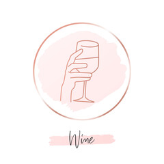 Hand holding a glass of wine icon for social media highlight cover