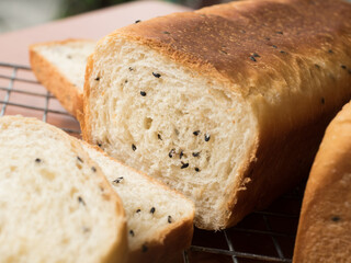 bread loaf with black sesame seed